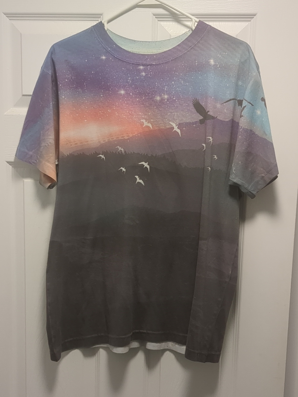 Men's Gradient Sunset Mountain Graphic Tee - Multicolor